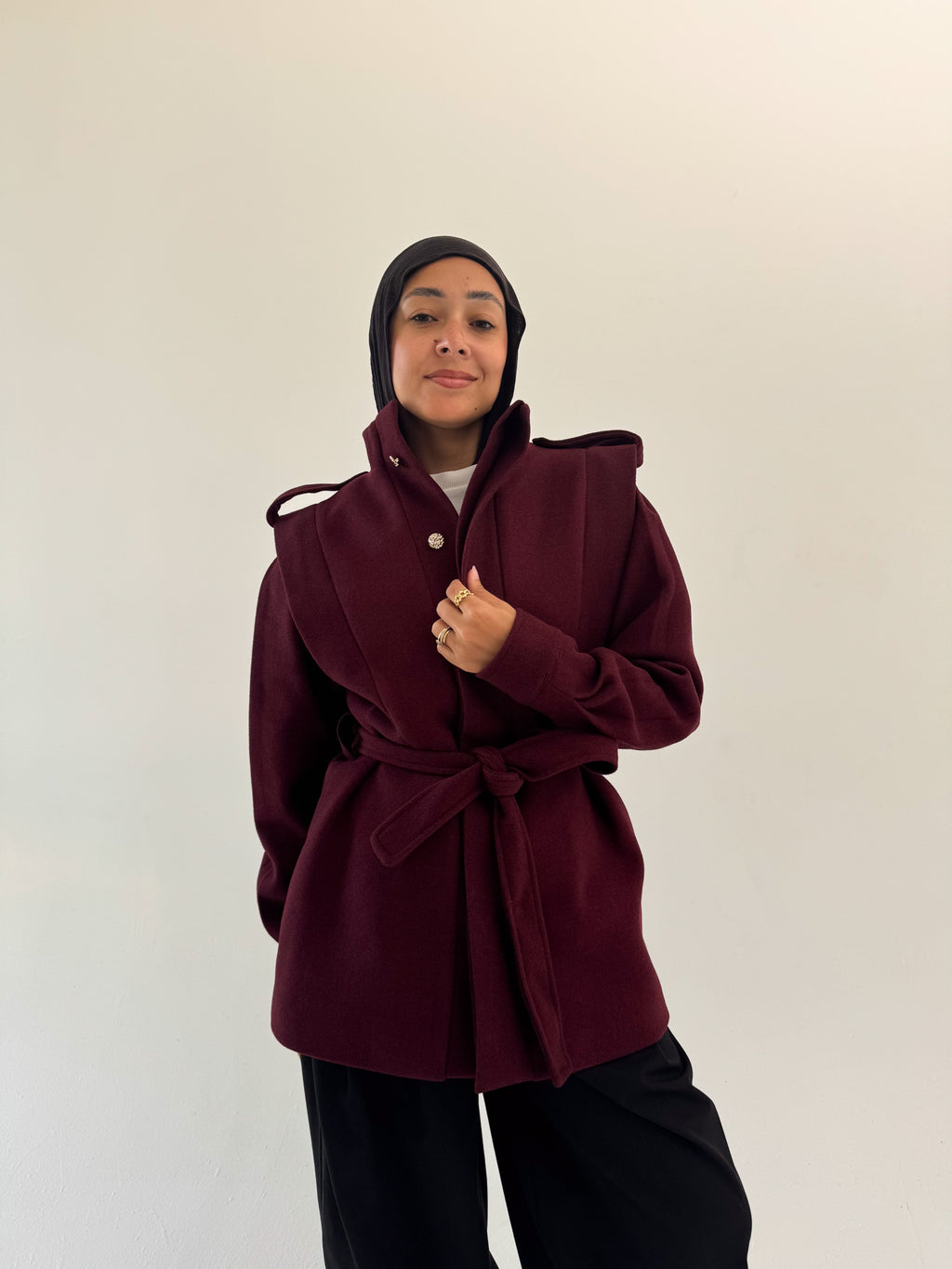 The Royal Burgundy Wrap Jacket