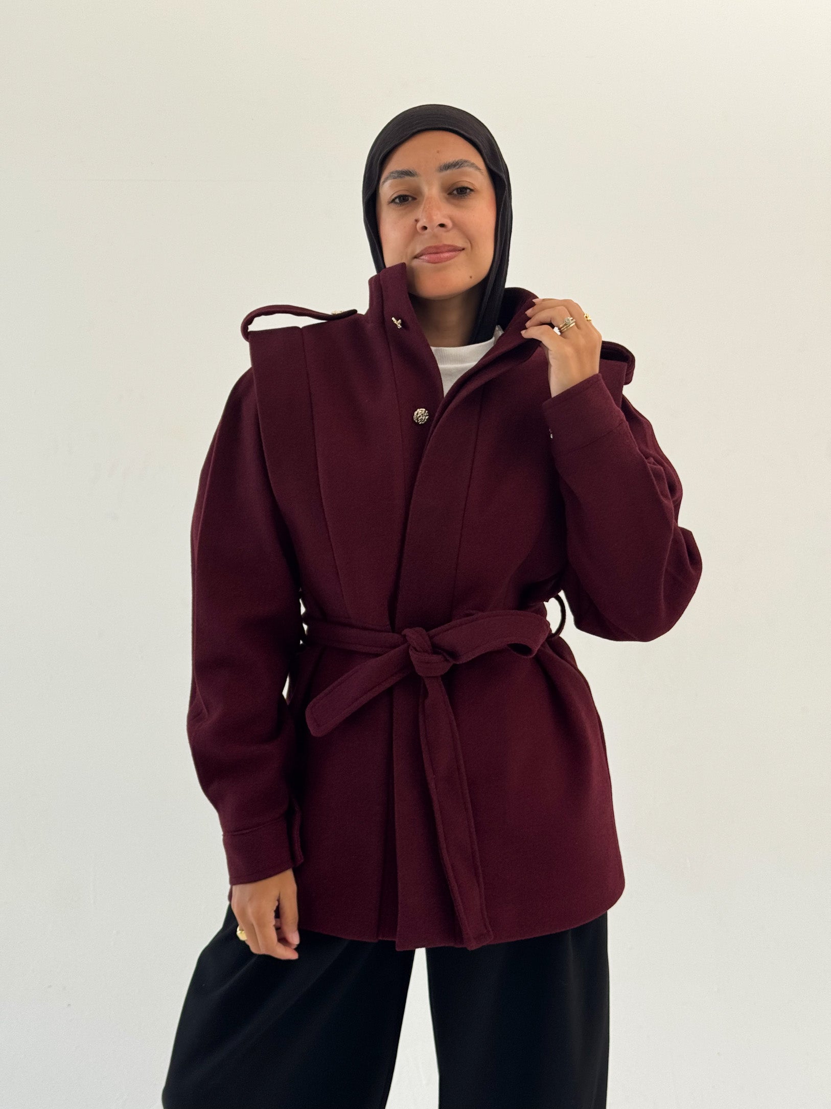 The Royal Burgundy Wrap Jacket