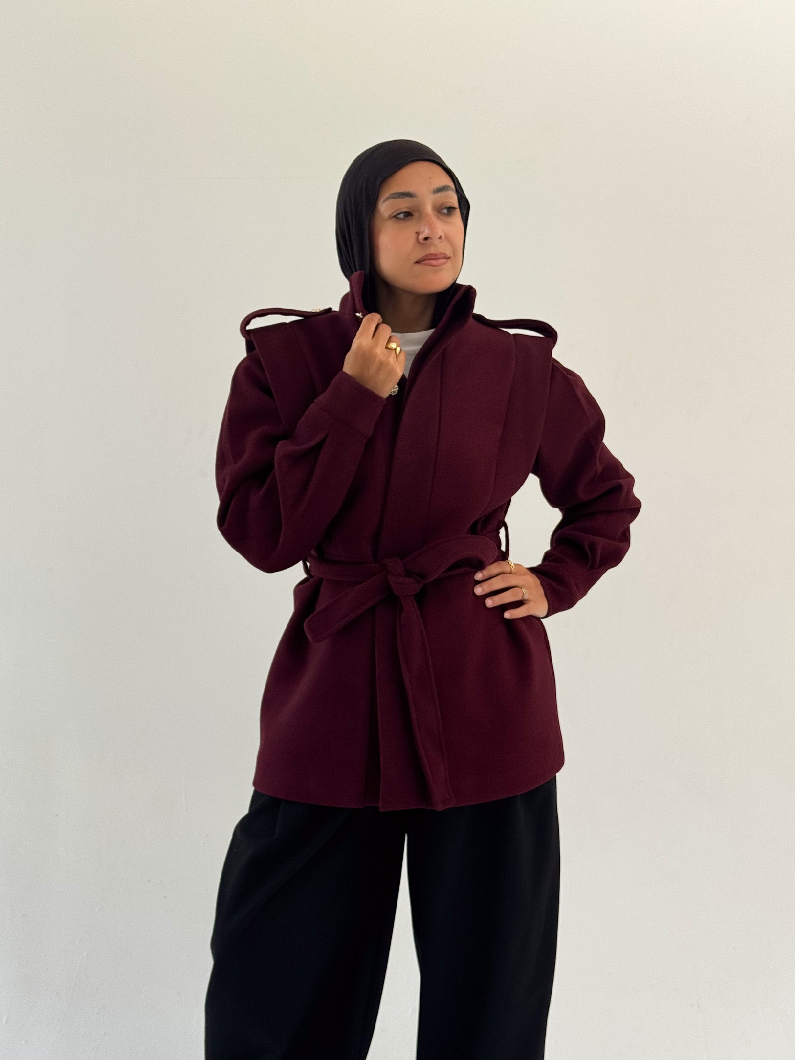 The Royal Burgundy Wrap Jacket