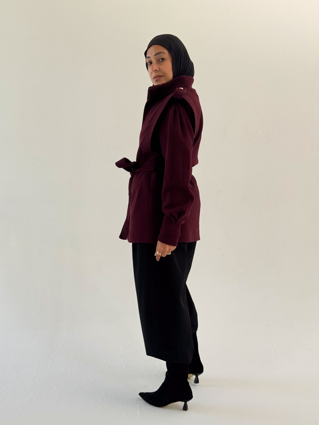 The Royal Burgundy Wrap Jacket