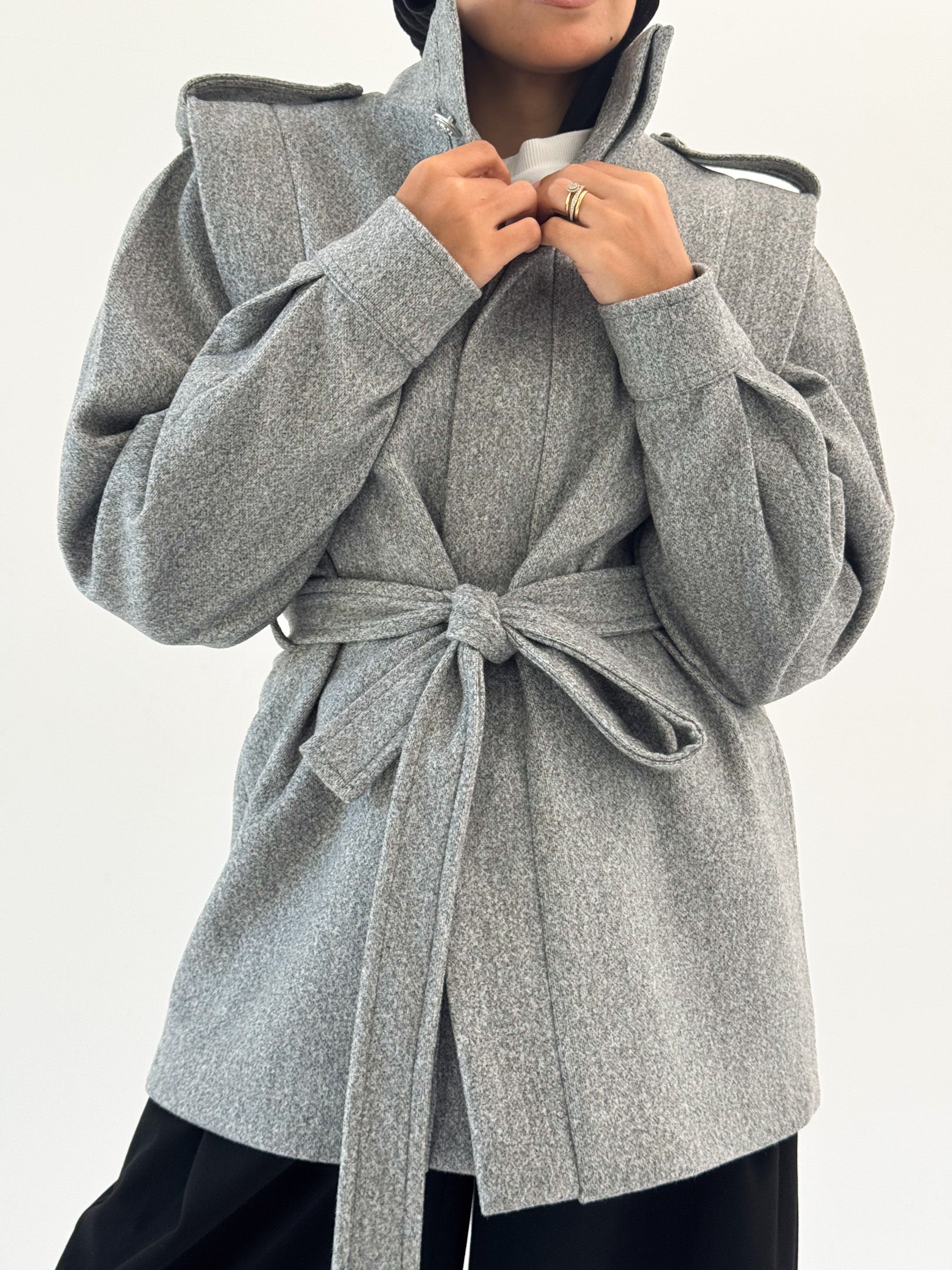 The Royal Grey Wrap Jacket