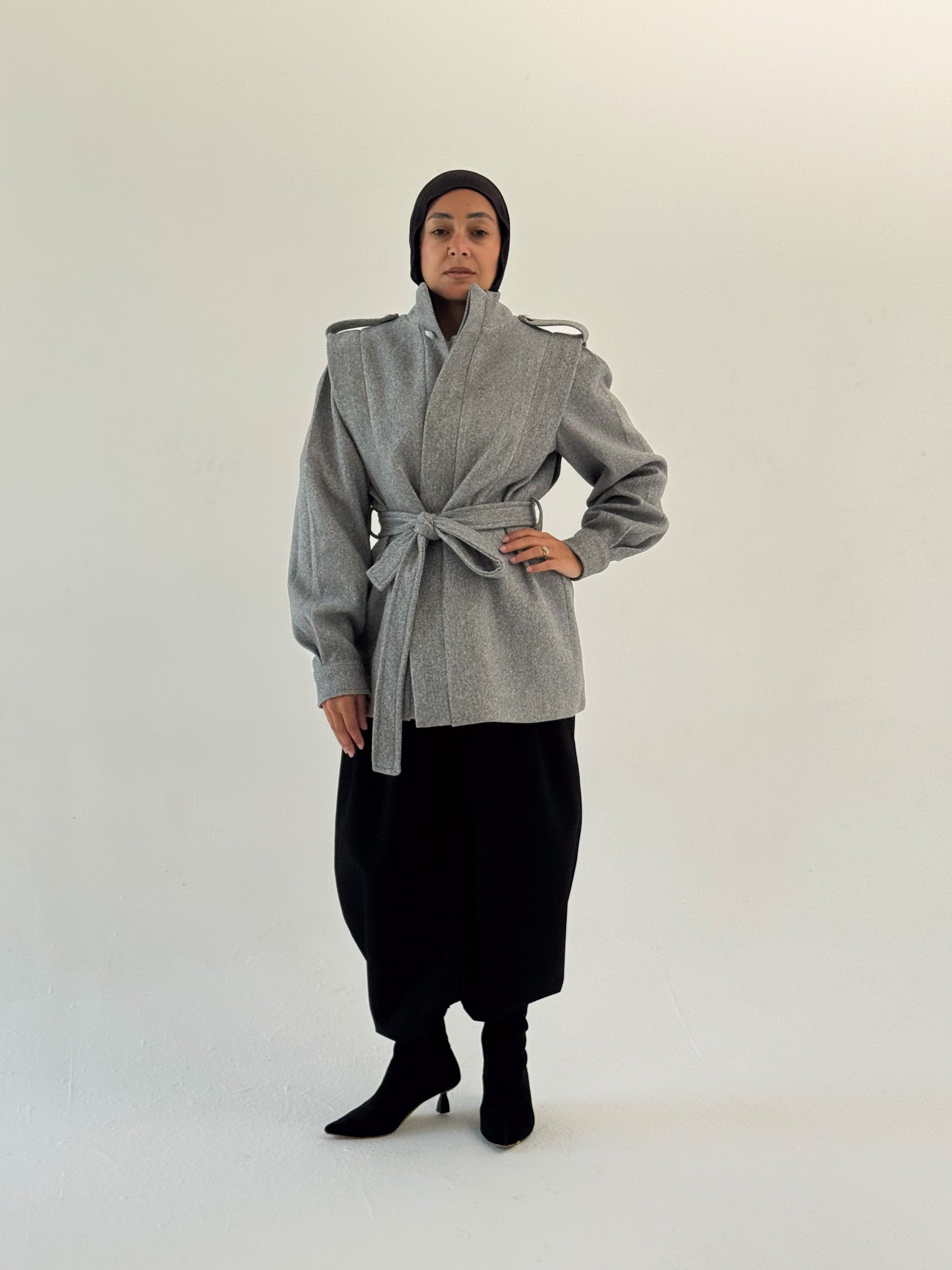 The Royal Grey Wrap Jacket