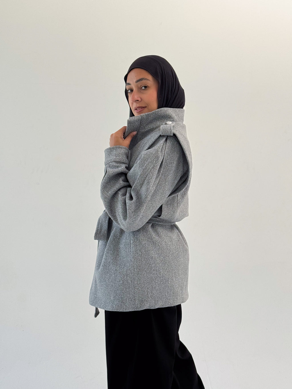 The Royal Grey Wrap Jacket