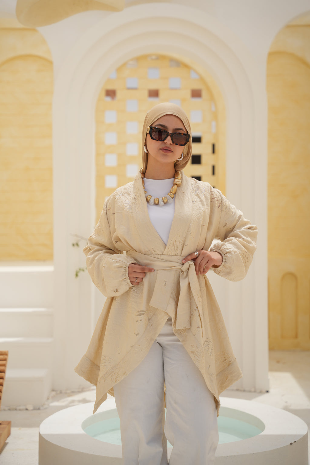 Sand Light Kimono - Beige