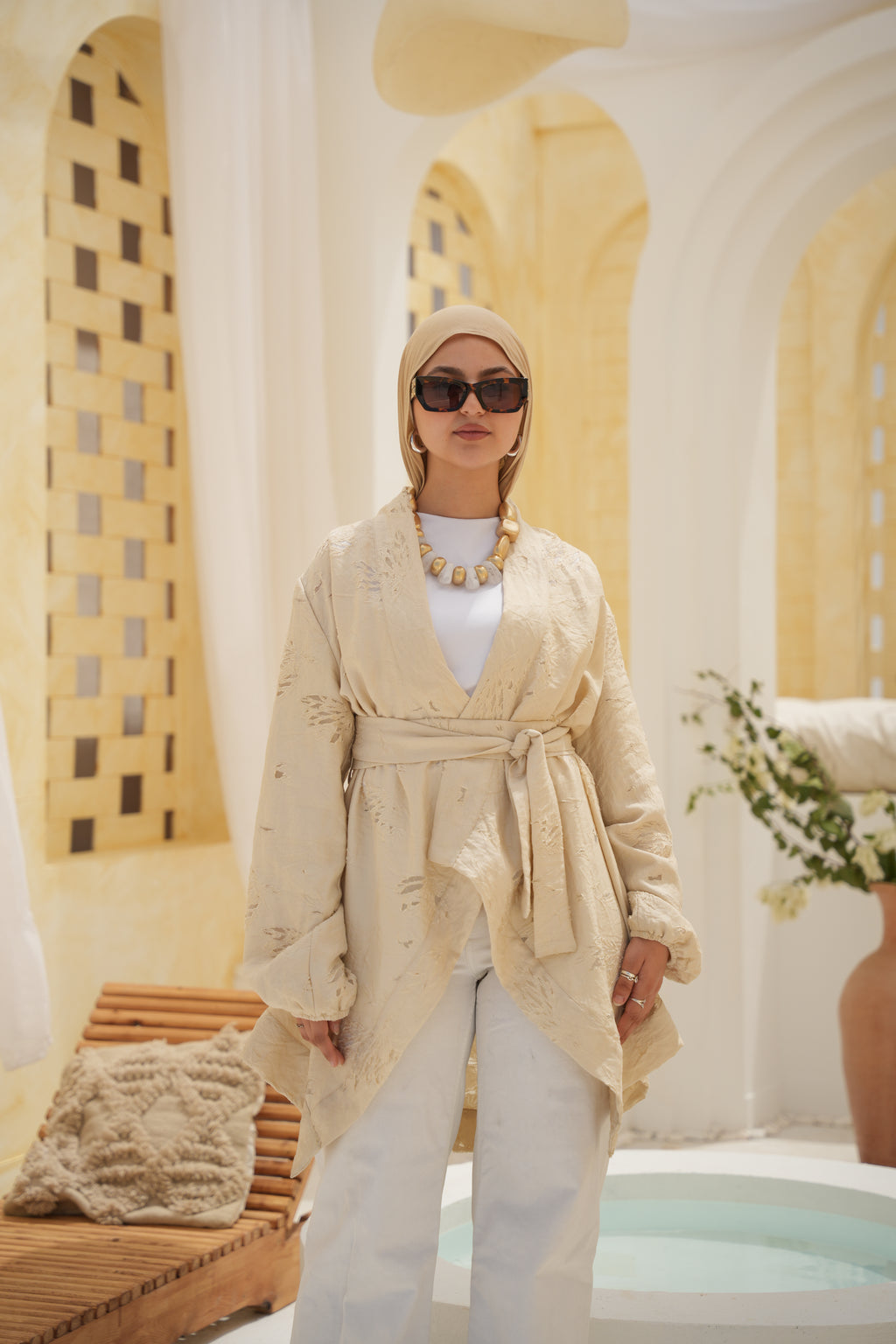Sand Light Kimono - Beige